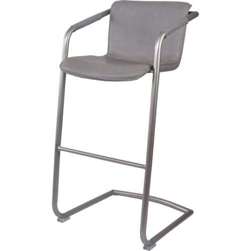 Indy Bar Stool in Antique Graphite Gray Leatherette (Set of 2)