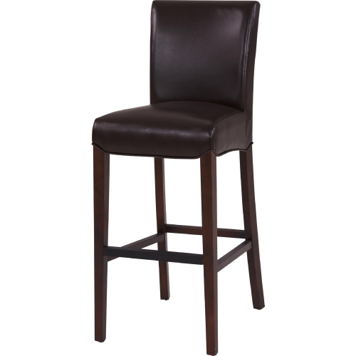 Milton Bar Stool in Coffee Bean Bonded Leather on Wenge Birch Legs