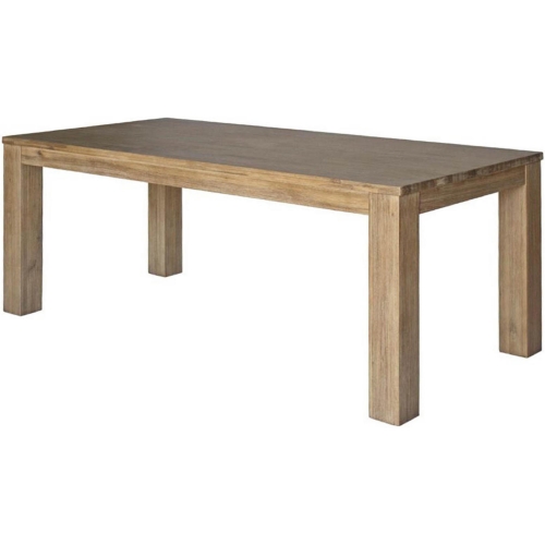 Bedford 75" Rectangular Dining Table w/ Square Legs in Brushed Smoke Solid Acacia Wood