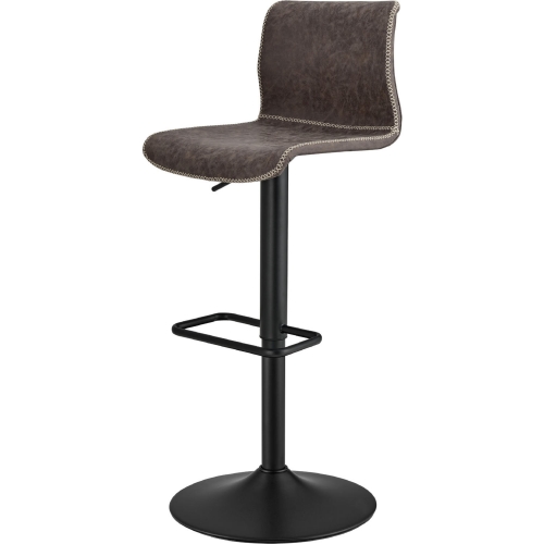 Jayden Gaslift Bar Stool in Vintage Coffee Brown Leatherette (Set of 2)