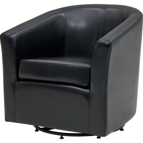 Hayden Swivel Accent Chair in Black Bonded Leather