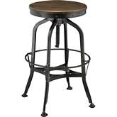 Industrial Vintage Bar Stool in Walnut & Gunmetal