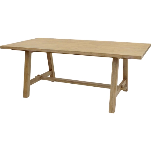 Bedford 79" Rectangular Dining Table w/ A Base in Brushed Smoke Solid Acacia Wood