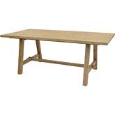 Bedford 79" Rectangular Dining Table w/ A Base in Brushed Smoke Solid Acacia Wood