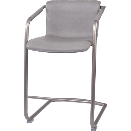 Indy Counter Stool in Antique Graphite Gray Leatherette (Set of 2)