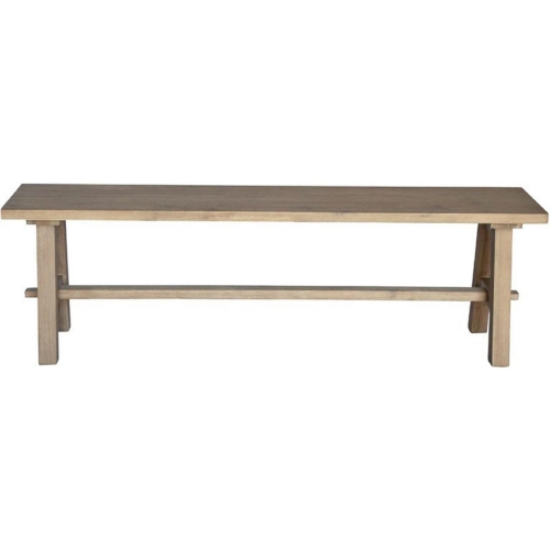 Bedford 59" Dining Bench w/ A Base in Brushed Smoke Solid Acacia Wood