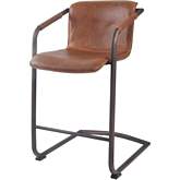 Indy Counter Stool in Antique Cigar Brown Leatherette (Set of 2)