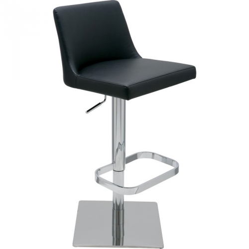 Rome Adjustable Height Bar or Counter Stool in Black Naugahyde