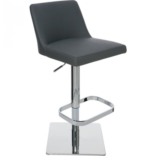 Rome Adjustable Height Bar or Counter Stool in Gray Naugahyde