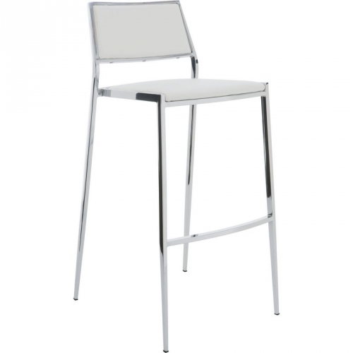 Aaron Stackable Counter Height Stool in White Naugahyde