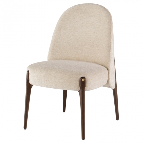 Ames Dining Chair in Gemma Pearl Fabric on Smoked Oak