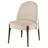 Ames Dining Chair in Gemma Pearl Fabric on Smoked Oak