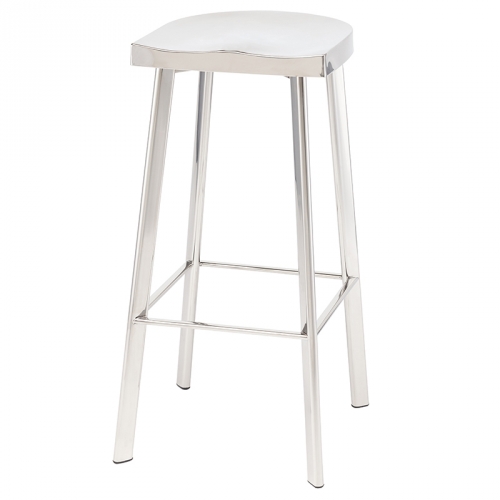 Icon Counter Stool in Polished Stainless w/ Formed Seat