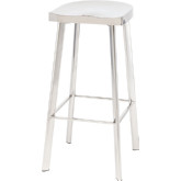 Icon Counter Stool in Polished Stainless w/ Formed Seat