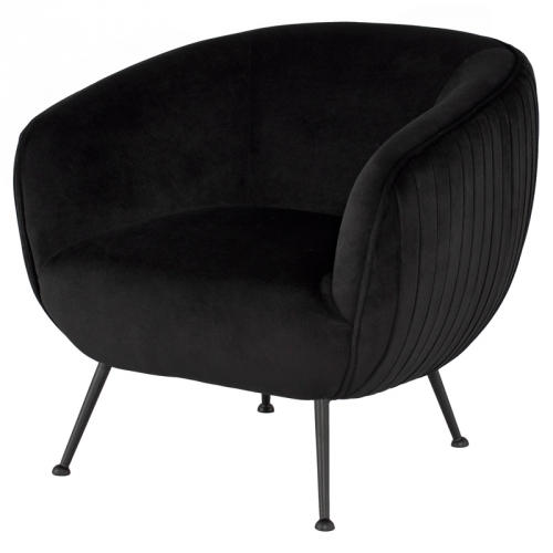 Sofia Accent Chair in Black Fabric on Black Stainless Steel