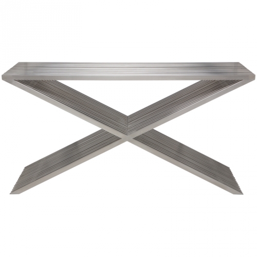 Amici Prague Console in Brushed Stainless Steel