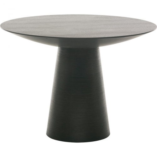 Dania Small Round 39" Dining Table in Black Oak