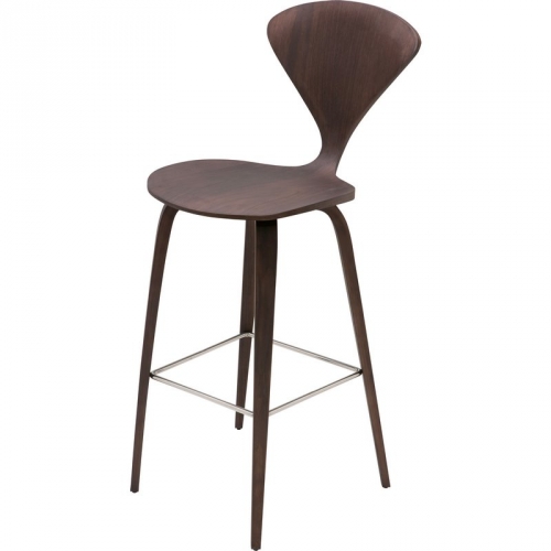 Satine Bar Stool in American Walnut Veneer in Dark Walnut