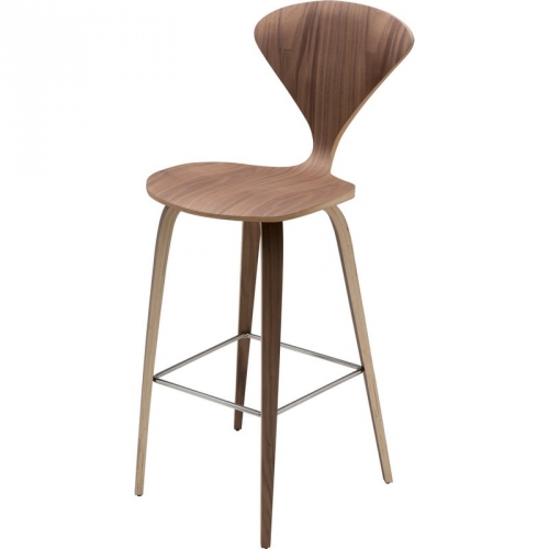 Satine Bar Stool in American Walnut Veneer in Natural Walnut