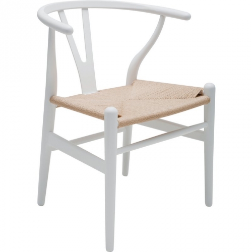 Alban Dining Chair in Hardwood w/ White Seat