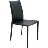 Sienna Dining Chair in Black Top Grain Leather w/ Contrast Stitch