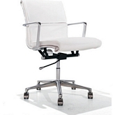 Lucia Office Chair in White Naugahyde