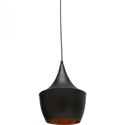 Karl 9.5" Pendant Lamp in Black w/ Gold Interior