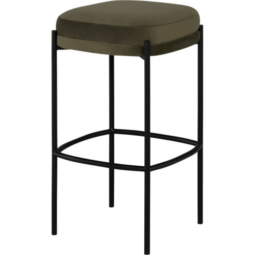 Inna Bar Stool in Safari Velour & Black Steel