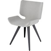 Astra Dining Chair in Stone Grey Fabric & Titanium Steel