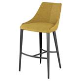 Renee Bar Stool in Palm Springs Yellow Fabric on Black Steel