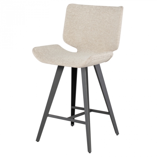 Astra Counter Stool in Shell Fabric on Titanium Steel