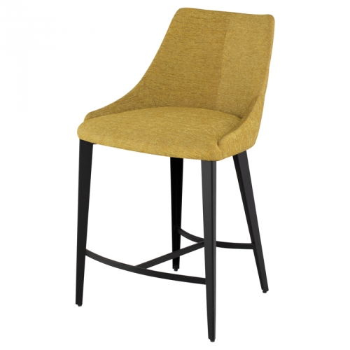 Renee Counter Stool in Palm Springs Yellow Fabric on Black Steel