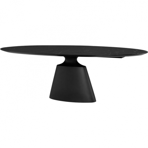 Taji 78" Dining Table in Black Ceramic & Fiberglass