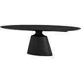 Taji 78" Dining Table in Black Ceramic & Fiberglass