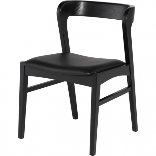 Bjorn Dining Chair in Black Naugahyde & Ebonized Ash Frame