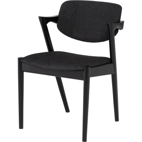 Kalli Dining Chair in Charcoal Grey Boucle & Black Ash