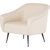 Lucie Accent Chair in Sand Fabric on Black Steel