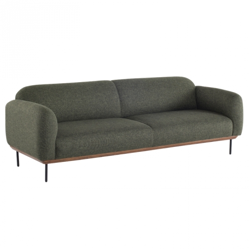 Benson Sofa in Hunter Green Tweed on Black Steel Legs