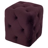 Tufty 15" Ottoman in All Over Tufted Mulberry Fabric