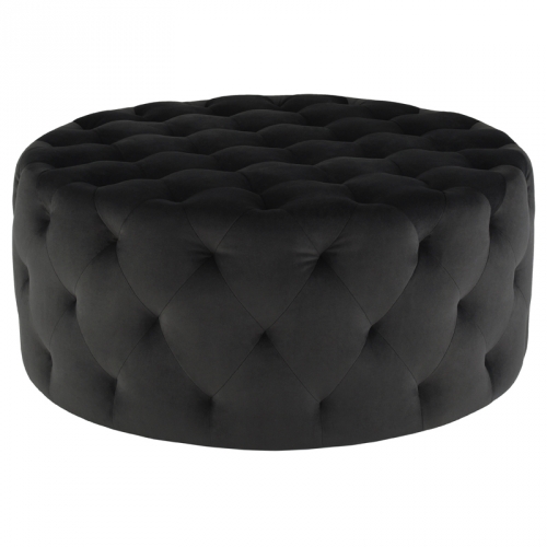 Tufty 38" Ottoman in All Over Tufted Shadow Grey Fabric