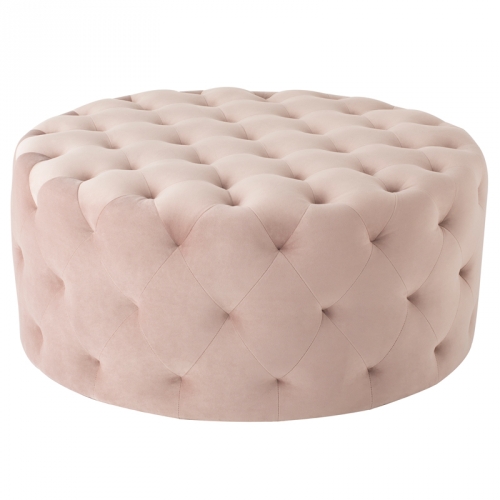 Tufty 38" Ottoman in All Over Tufted Blush Fabric