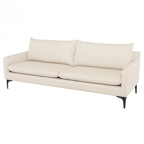 Anders Sofa in Sand Fabric on Black Steel