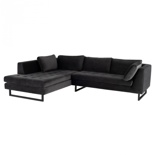 Janis Sectional Sofa w/ Left Facing Chaise in Shadow Grey Fabric