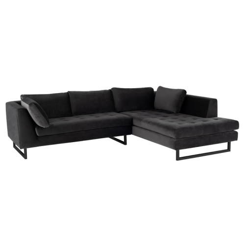 Janis Sectional Sofa w/ Right Facing Chaise in Shadow Grey Fabric