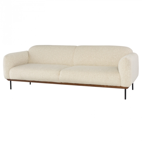 Benson Sofa in Shell Fabric on Black Steel Legs