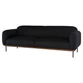 Benson Sofa in Activated Charcoal Fabric on Black Steel Legs