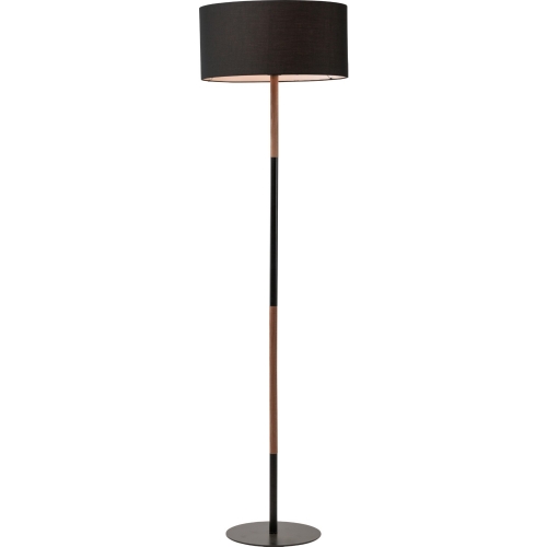 Monroe Floor Lamp in Black Metal & Walnut