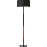 Monroe Floor Lamp in Black Metal & Walnut