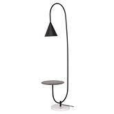 Arnold Floor Lamp in Black Steel on Polished White Marble