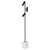 Dane Floor Lamp in Black Steel & Polished White Marble